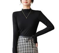KBRPEY Intimo Termico Donna Traspirante Intima Maglia Termica Donna Top Elegante Elastica Maglietta Warm Base Layer Traspirante Riscaldante Ideale per attività all'Aperto