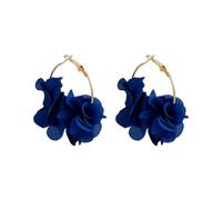 KBRPEY Orecchini Donna Argento 925 Orecchini con Fiori di Rosa Ipoallergenici Orecchini Pendenti Petali Orecchini a Cerchio Floreali Colorati Vintage Regalo di Gioielleria Festa