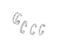 KBRPEY Orecchini Donna Ear Cuff Set Cerchi Multipli Senza Foro Orecchino Clip Regolabile Piercing Finto Accessori Moda Gioielli Trendy(Argento)