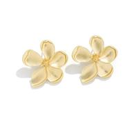 KBRPEY Orecchini Fiore Petali Lucidi Gioielli Donna Eleganti Metallo Brillante Accessori Femminili Stile Naturale Ornamenti Lobi