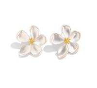 KBRPEY Orecchini Fiore Petali Lucidi Gioielli Donna Eleganti Metallo Brillante Accessori Femminili Stile Naturale Ornamenti Lobi