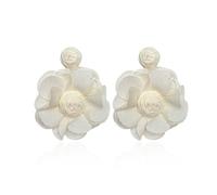 KBRPEY Orecchini Fiore Tessuto Eleganti Camellia Petali Stratificati Gioielli Donna Accessori Matrimonio Cerimonia Primavera Estate