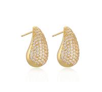 KBRPEY Orecchini Goccia Brillanti Pavé Zirconia Cubica Placcati Oro Eleganti Lobi Donna Matrimonio Cerimonia