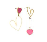 KBRPEY Orecchini Pendenti Cuore Asimmetrici Oro Lega Metallo Gioielli Donna Eleganti Romantici