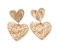 KBRPEY Orecchini Pendenti Cuore Martellato Texture Metallo Lega Gioielli Donna Eleganti Accessori