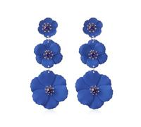 KBRPEY Orecchini Pendenti Fiore Triplo Strato Camelia Petali Grandi Cristalli Centrali Gioielli Donna Eleganti