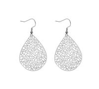 KBRPEY Orecchini Pendenti Goccia Traforati Filigrana Metallo Leggeri Eleganti Argentati Donna