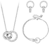 KBRPEY Parure Gioielli per Donna Ragazze Collana Orecchini e Bracciali Regolabile Set Zirconi Cubici Collana da Donna Gioielli Set