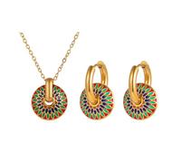 KBRPEY Parure Gioielli per Donna Vintage Boho Collane Orecchini Set di Gioielli con Margherite Set di Gioielli in Acciaio Inossidabile per Accessori Aniversario Compleanno
