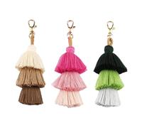 KBRPEY Portachiavi Nappina Stratificata Ciondolo Decorativo Ornamento Borsa Accessorio Femminile