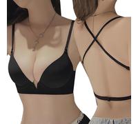 KBRPEY Reggiseni Donna Senza Cuciture Incrociate Reggiseno Senza Ferretto Push up Imbottito Microfibra Minimizer Comfort Quotidiano Invisibile sotto Vestiti Scollati