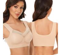 KBRPEY Reggiseni Donna Senza Cuciture Reggiseno Senza Ferretto Microfibra Minimizer Comodo Cotone Imbottito Senza Imbottitura Design Ergonomico Supporto Ottimale per Uso Quotidiano