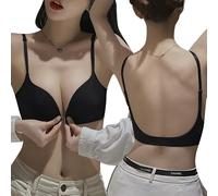 KBRPEY Reggiseni Donna Senza Cuciture Triangolo con Chiusura Frontale Reggiseno Senza Ferretto Imbottito Microfibra Minimizer Comfort Quotidiano Traspirante Invisibile sotto Vestiti