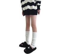 KBRPEY Scaldamuscoli Lunghi in Maglia di Lana Scaldamuscoli Alle Caviglie Calzini Alti al Ginocchio Senza Piedi Elastico Gamba Guanti Caldamuscoli Caldi Inverno per Donne e Ragazze