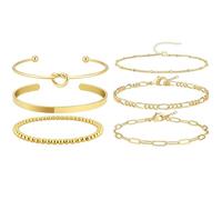 KBRPEY Set di Bracciale Donna Multistrato Bracciali Alla Moda con Catena Braccialetti Impilabili Gioielli Versatili per Quotidiano Vacanza e Festa