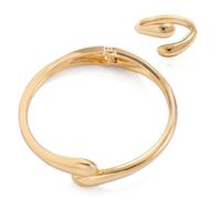 KBRPEY Set Gioielli Bracciale Anello Aperti Minimalista Geometrico Elegante Lusso Donna Matrimonio Cerimonia