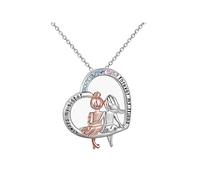 KBRPEY Sorella Collana, Collana con ciondolo a forma di cuore, in argento Sterling 925, da donna, con scritta Always My Sister Forever My Friend,Best Friends Gioielli Regali per le donne