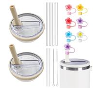 KBRPEY Stanley Cup Accessori 14 Pezzi Set Contiene Cannuccia Tappo in Paglia a Fiore Cannuccia Spazzola per 30 oz 40 oz Capacità Non Coppa Inclusa