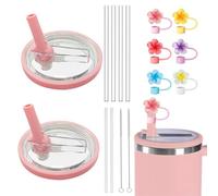 KBRPEY Stanley Cup Accessori 14 Pezzi Set Contiene Cannuccia Tappo in Paglia a Fiore Cannuccia Spazzola per 30 oz 40 oz Capacità Non Coppa Inclusa