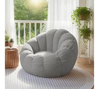 KBZSlyn Bean Bag Cover Fluffy Beanbag Chair (No Filling) Pumpkin Shaped Bean Bag Lounge Chair without Filler for Adults Empty Lazy Sofa for Living Room, Bedroom(Gray)