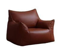 KBZSlyn Bean Bag Cover PU Leather Beanbag Sofa (No Filler) Lounge Chair for Bedroom Dorm Room Pouf Comfy Bean Bag Chair Cover for Adults Empty Lazy Sofa for Living Room(Brown)