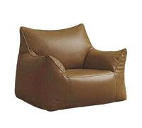 KBZSlyn Bean Bag Cover PU Leather Beanbag Sofa (No Filler) Lounge Chair for Bedroom Dorm Room Pouf Comfy Bean Bag Chair Cover for Adults Empty Lazy Sofa for Living Room(Khaki)
