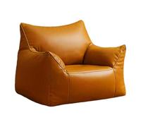 KBZSlyn Bean Bag Cover PU Leather Beanbag Sofa (No Filler) Lounge Chair for Bedroom Dorm Room Pouf Comfy Bean Bag Chair Cover for Adults Empty Lazy Sofa for Living Room(Yellow)