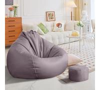 KBZSlyn Coprisedile for pouf for adulti (senza imbottitura), divano imbottito in similpelle for camera da letto, poltrona impermeabile alla moda, for interni soggiorno seduta da pavimento(Mauve,L)