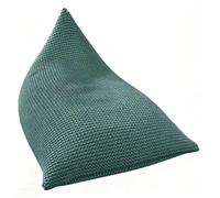 KBZSlyn Coprisedile for pouf in lana lavorata a maglia (senza imbottitura) comodo divano letto triangolare, pouf contenitore for seduta da pavimento, lavabile for salotto(Dark green)