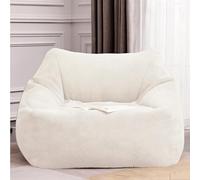 KBZSlyn Oversized Bean Bag Cover (No Filler) Chenille Velvet Beanbag Chair Puff for Adults Teens Soft Lounge Couch Washable Pouf Sofa Slipcover for Living Room Bedroom Salon(Chenille grey cover)