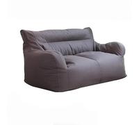 KBZSlyn Poltrona a sacco in similpelle for adulti, grande poltrona reclinabile imbottita con fodera rimovibile, senza imbottitura, comodo supporto for soggiorno(Dark gray,Double seat)
