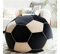 KBZSlyn Soccer Bean Bag (No Fillers) Bean Bags Cover Football Bean Bags Gaming Chair Indoor Organizing Plush Toys For Girls And Boys Unpadded Seat Cushion Cover(Black,100cm)