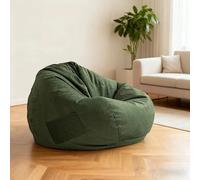 KBZSlyn Solo fodera for pouf in pelle scamosciata (senza imbottitura) Solo fodera for poltrona a sacco Poltrona lounge da 110 cm Divano a sacco for adulti, soggiorno, camera da letto(Green)