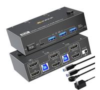 KC-KVM8202 8K 60Hz USB3.0 / HDMI 2 porte doppio monitor KVM Switch, spina UE