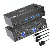 KC-KVM8202 8K 60Hz USB3.0 / HDMI 2 porte doppio monitor KVM Switch, spina USA