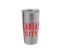 Kc Rosso e Nero Kansas City Old School Throwback Bicchiere termico in acciaio inox doppia parete