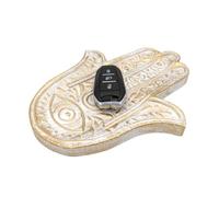 KCASA Vassoio svuotatasche in legno Hamsa Mano di Fatima - Mano di Fatima