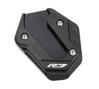 KCBHSH Supporto Per Cavalletto Laterale Per Yamaha R7 YZF-R7 2021-2024 CNC, Supporto Per Cavalletto Laterale, Piastra Di Supporto Allargata Moto Cavalletti Base(Nero)