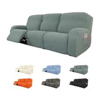 KCCRHIN Jacquard Copripoltrona Relax Reclinabile Copridivano Relax All-Inclusive Copri Divano 1 2 3 Posti Fodera Per Poltrona Universale Lavabile Per Tutte Le Stagioni,Verde,2seats/6Pieces