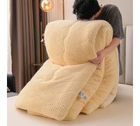 KCCRHIN Trapunta Invernale in Velluto Double Face, Piumino Spesso E Caldo, Non Serve Il Copripiumino, Piumino Invernale 220X240 per Letto Matrimoniale per Case E Appartamenti,Giallo,220 * 240cm/4.5kg
