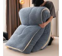 KCCRHIN Trapunta Invernale in Velluto Double Face, Piumino Spesso E Caldo, Non Serve Il Copripiumino, Piumino Invernale 220X240 per Letto Matrimoniale per Case E Appartamenti,Blu,150x200cm/2.5kg