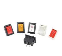 KCD1-101 5/10 Pz 2Pin 21X15mm Interruttore a bilanciere 2 posizioni 6A/250VAC Interruttore di alimentazione ON-OFF Rosso Blu Verde Giallo Nero Bianco(Grey Grey,5 PCS)