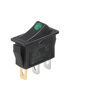 KCD3 220V ON/Off SPST Rocker Switch Single Pole Single Throw 2 Position 20A 125VAC with LED Light 3 Pins/ 2 Pins(3PIN M Green) Controls Switches