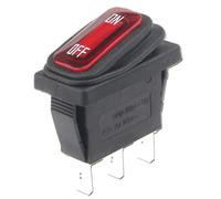 KCD3 Tipo di nave 3 pin ON/OFF 15A 250V / 20A 125V AC, interruttore di alimentazione impermeabile leggero ad alta corrente con interruttore a pulsante LED(1PCS Blue,LED DC 12-24V)