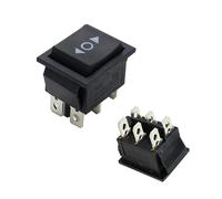 KCD4 1PCS Rocker Switch Power Switch ON-Off-ON 3 Position 6 Electrical Equipment with Light Switch 16A 250VAC/ 20A 125VA(Black Momentar)