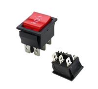 KCD4 1PCS Rocker Switch Power Switch ON-Off-ON 3 Position 6 Electrical Equipment with Light Switch 16A 250VAC/ 20A 125VA(Red ON-Off-ON)
