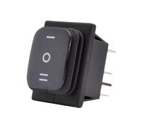 KCD4-203 Interruttore a bilanciere impermeabile 16A 250VAC 30x22mm resistente T85 IP65 6pin DPDT ON OFF ON 12V 220V Rosso Verde Blu Luce * 2 pezzi(Green with Light,220V)