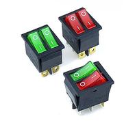 KCD8 6PIN Rocker Switch Power Duplex ON-Off 2Position 6 Pins with Light 16A 250VAC/20A 125VAC (Color : Red) Switches