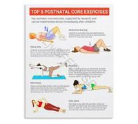 KCDFDVJFBM 5 Foundational Postnatal Core Exercises Poster Safe Recovery Workout Guide for Moms After Birth(Unframed,12x18inch(30x45cm))