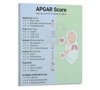KCDFDVJFBM APGAR Score Newborn Assessment Reference Poster for Labor Delivery Room Nursing Education Healthcare Wall Decor(Framed,16x24inch(40x60cm))